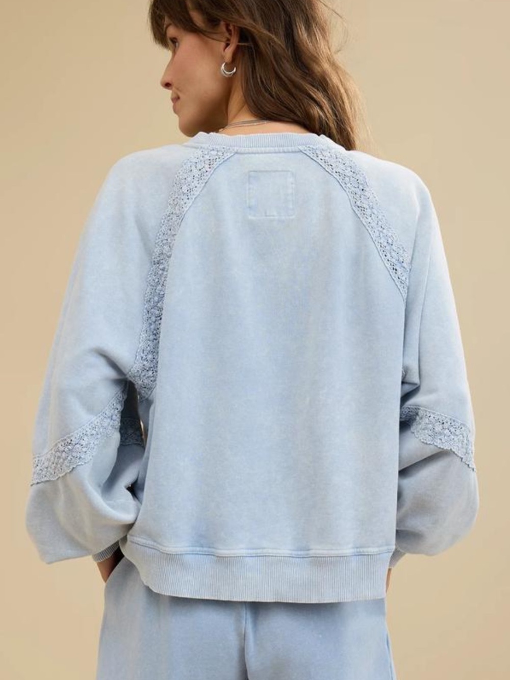 Aerie Hey Crochet White Boho Crewneck Sweatshirt Size X-Small oversized - Picture 2 of 8